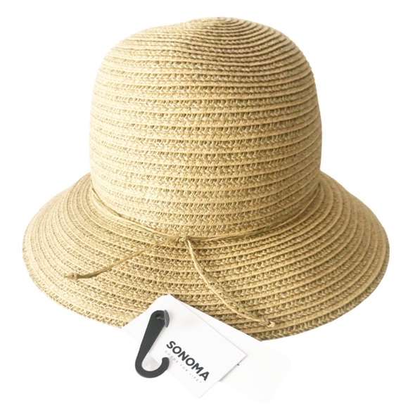 Sonoma Packable Natural Straw Cloche Hat - Picture 7 of 13